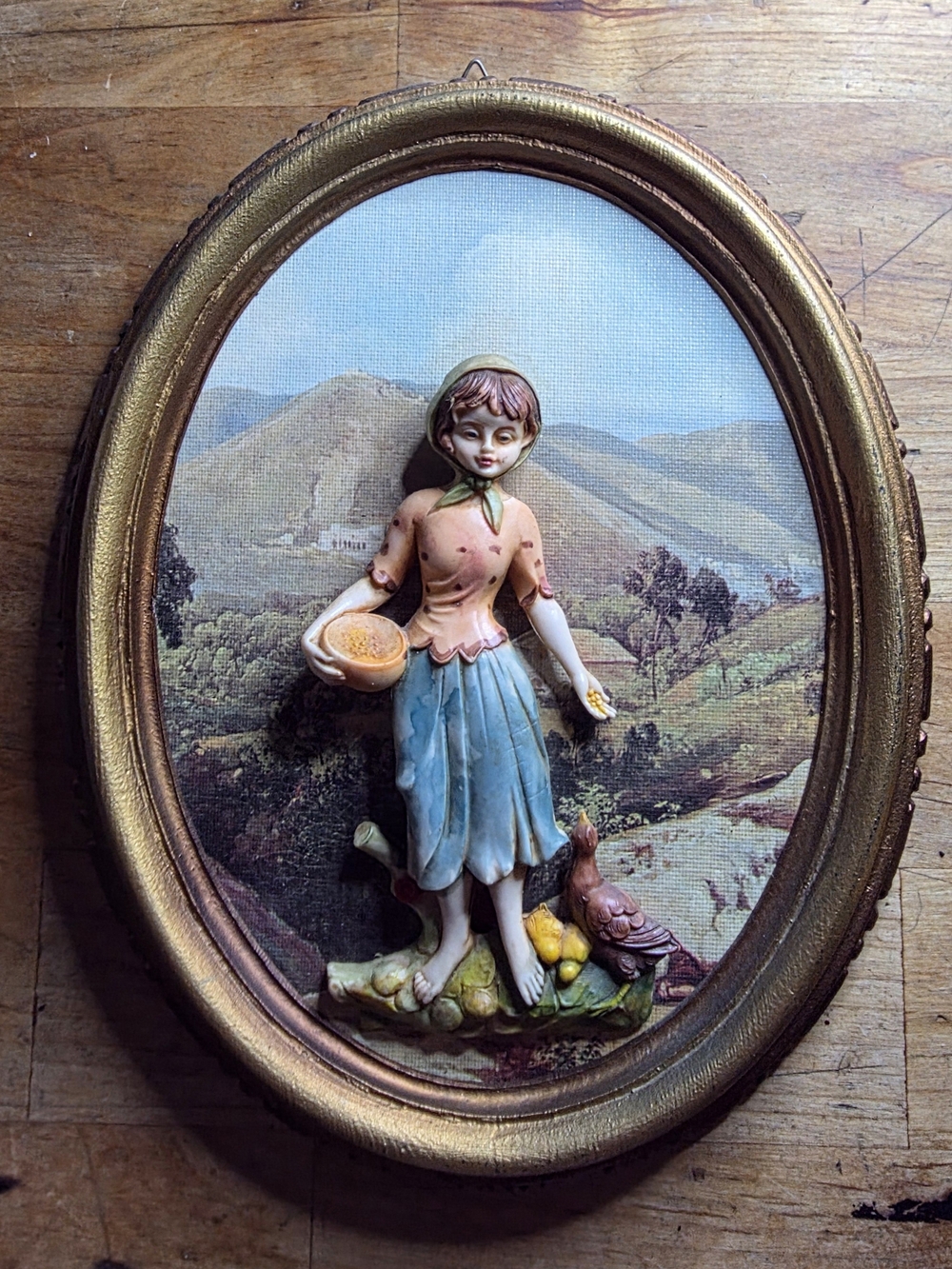 Vintage Artmark Italian Hummel-style 3-D wall plaque